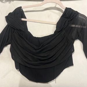 Black off the shoulder top